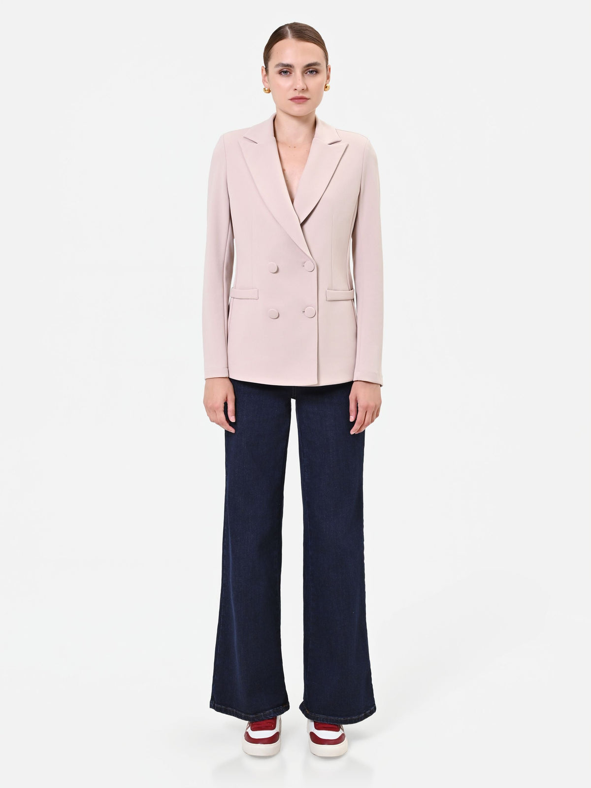 Giacca doppiopetto tortora beige