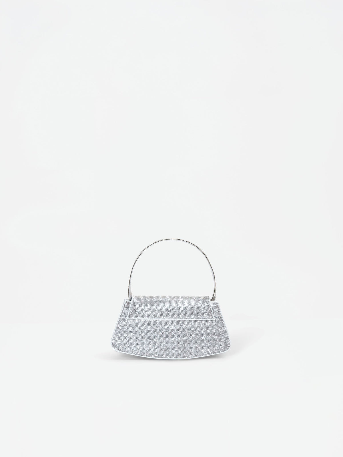 Borsa argento strutturata con strass