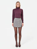 Gonna pantalone grigio con fantasia check