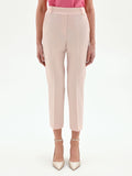 Pantalone cropped rosa con piega centrale