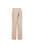 Pantalone carrot fit tortora beige a portafoglio