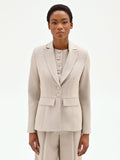 Giacca sfiancata beige gessata