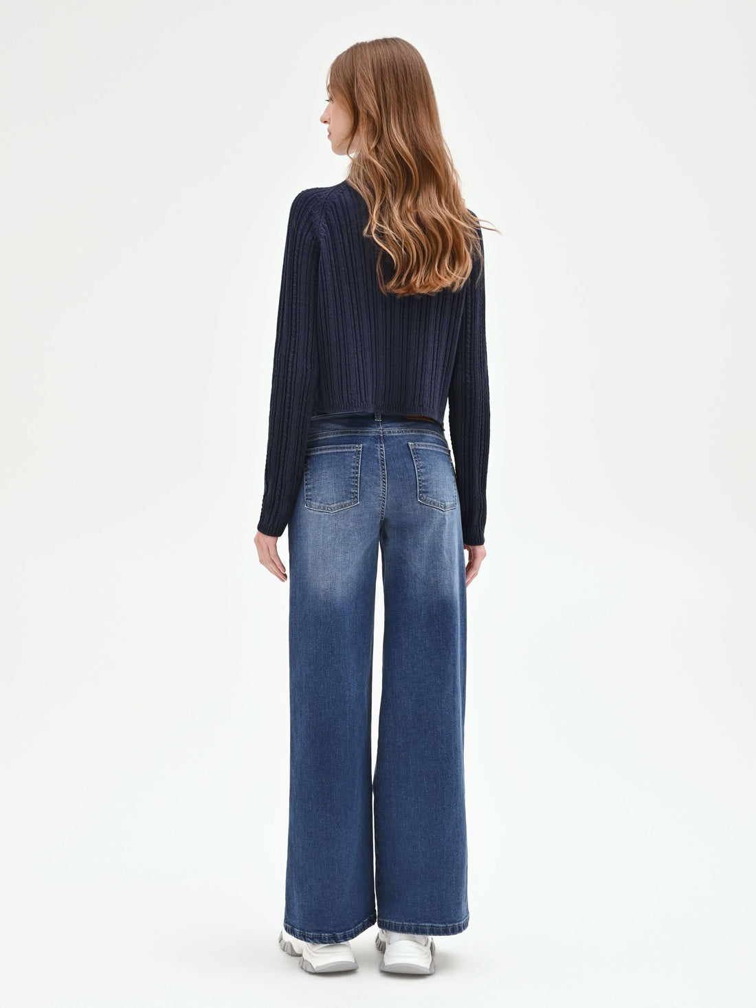 Pantaloni Jeans Wide Leg Blu