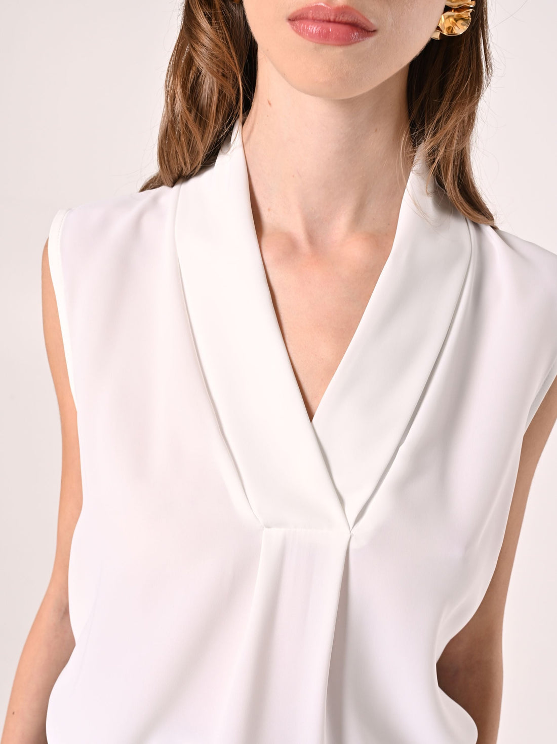 Blusa con Scollo Ribaltato Bianca