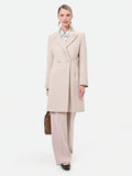 Cappotto doppiopetto tortora beige misto lana
