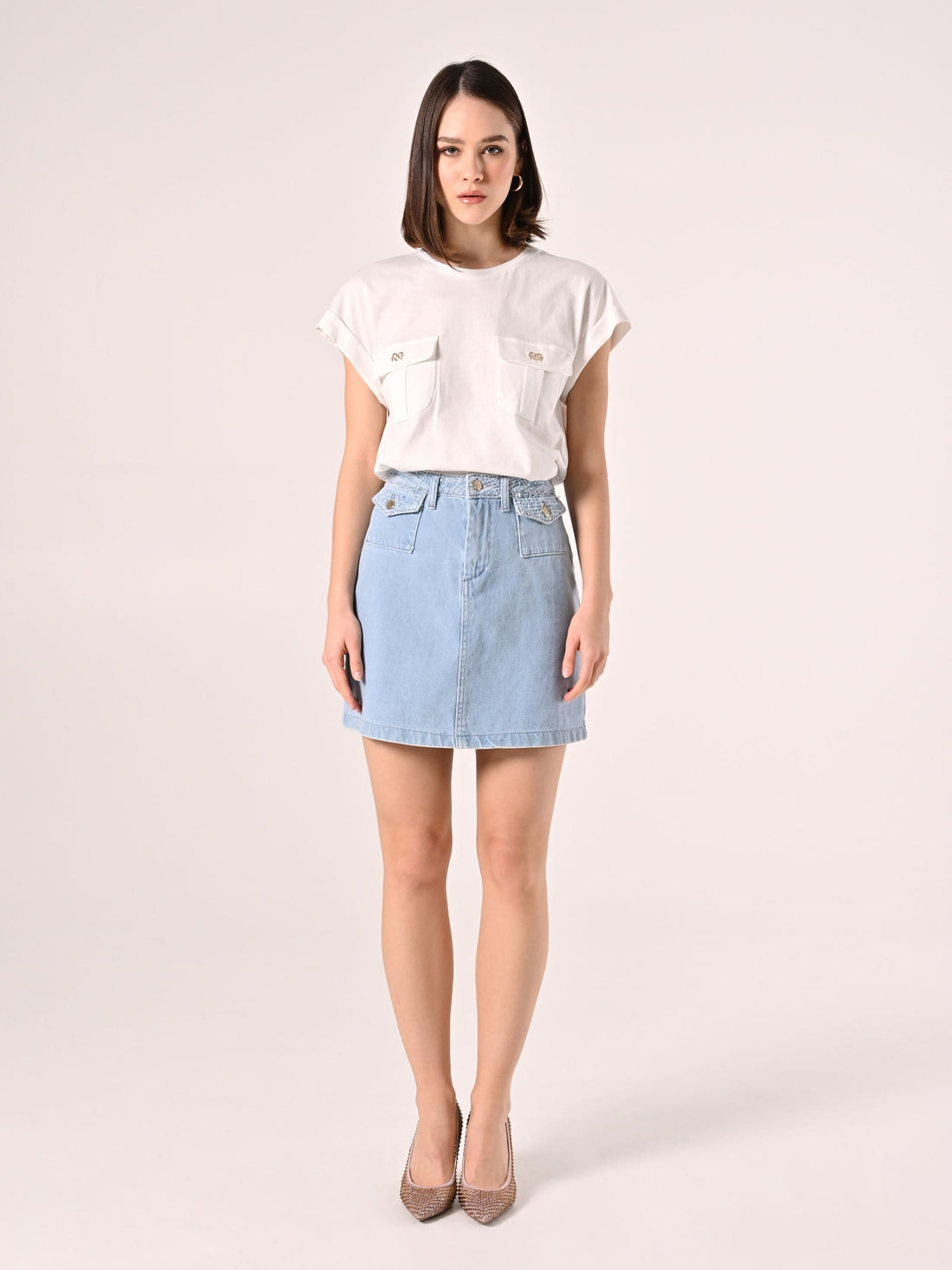 T-Shirt Bianca Utility Pockets