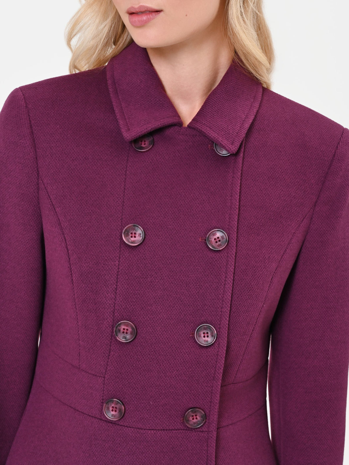 Cappotto bordeaux rosso a trapezio in velour