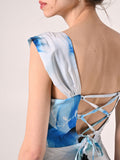 Abito stampa Floreale con Laccetti Bustier