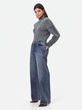 Pantaloni jeans a gamba dritta blu indaco Giorgia Palmas X Rinascimento