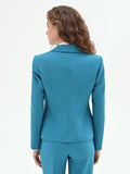 Giacca monobottone in blu ottanio
