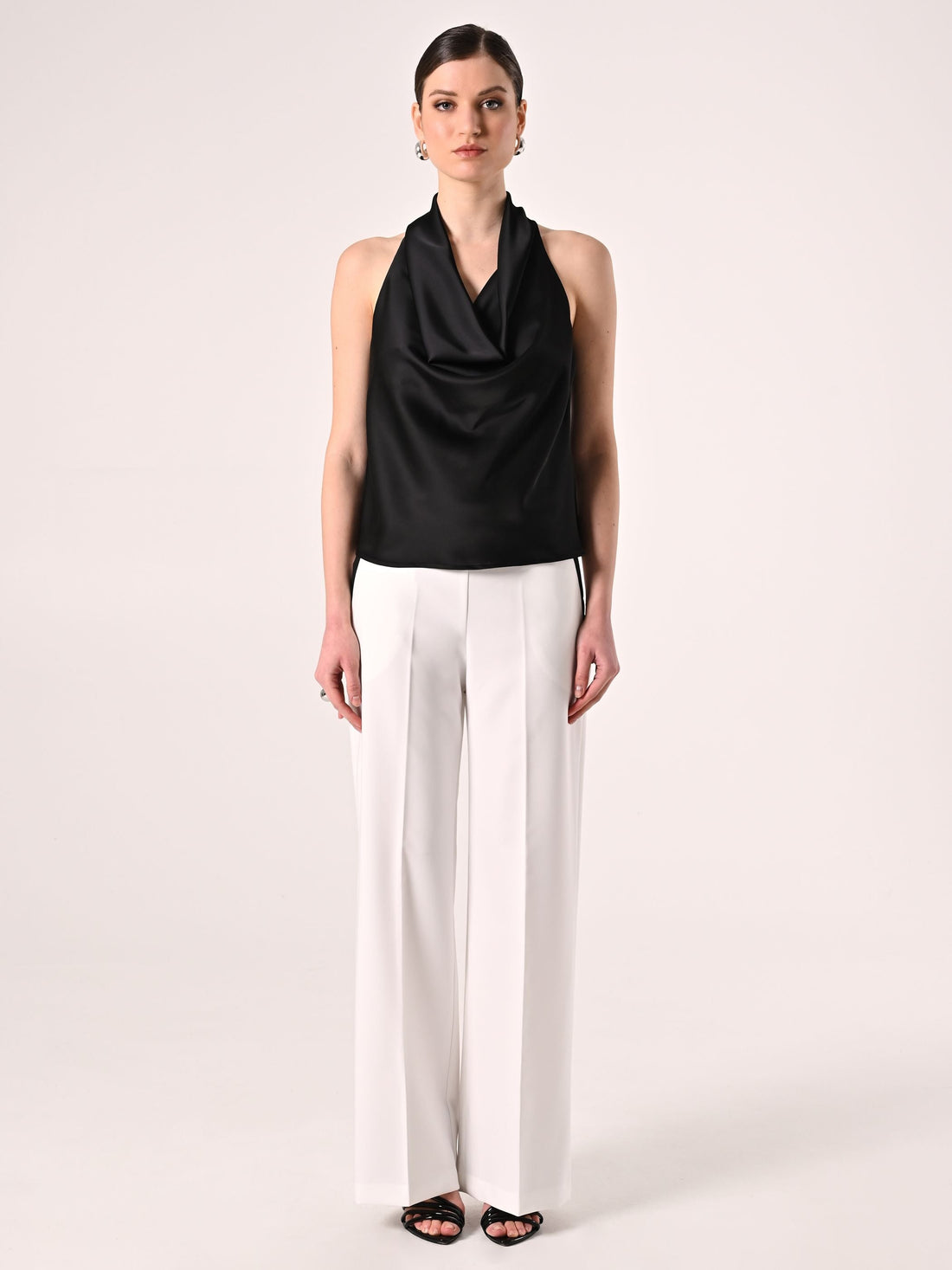 Top Nero in Raso