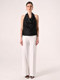 Top Nero in Raso