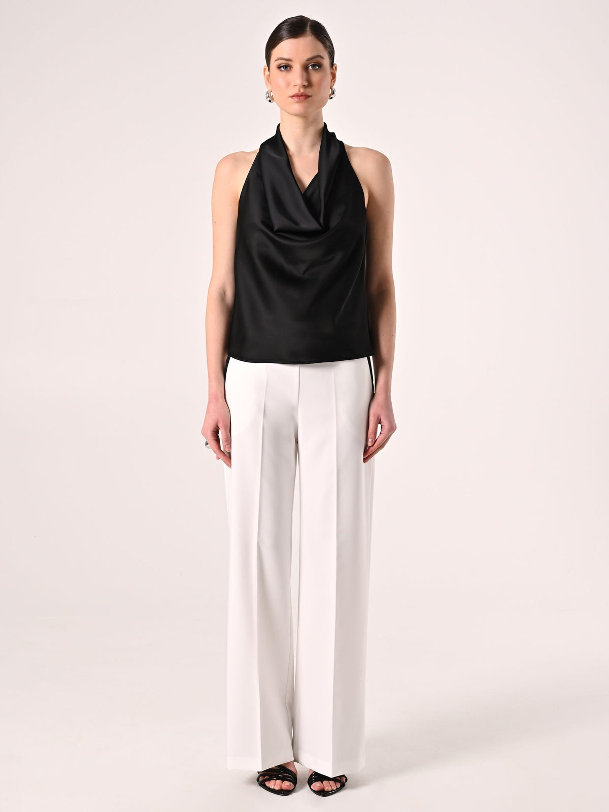 Top Nero in Raso