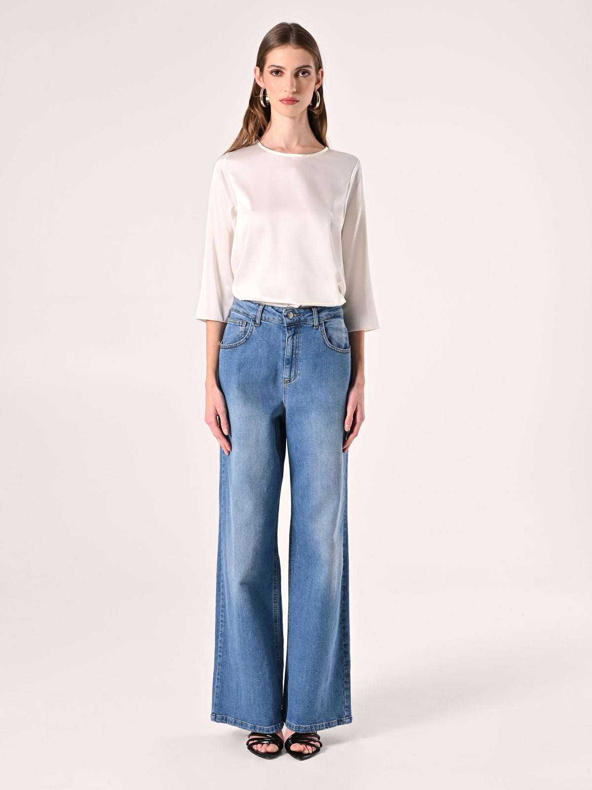 Blusa in Raso Bianca