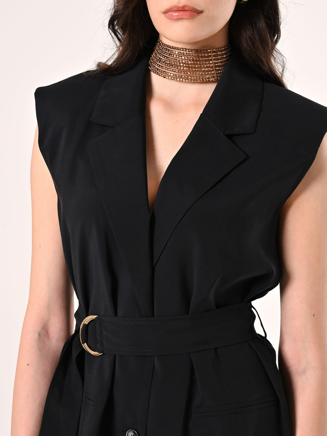 Gilet Nero in Misto Viscosa