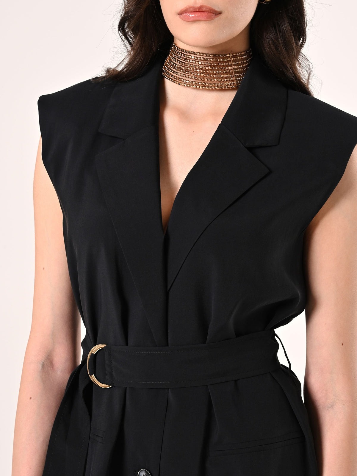 Gilet Nero in Misto Viscosa