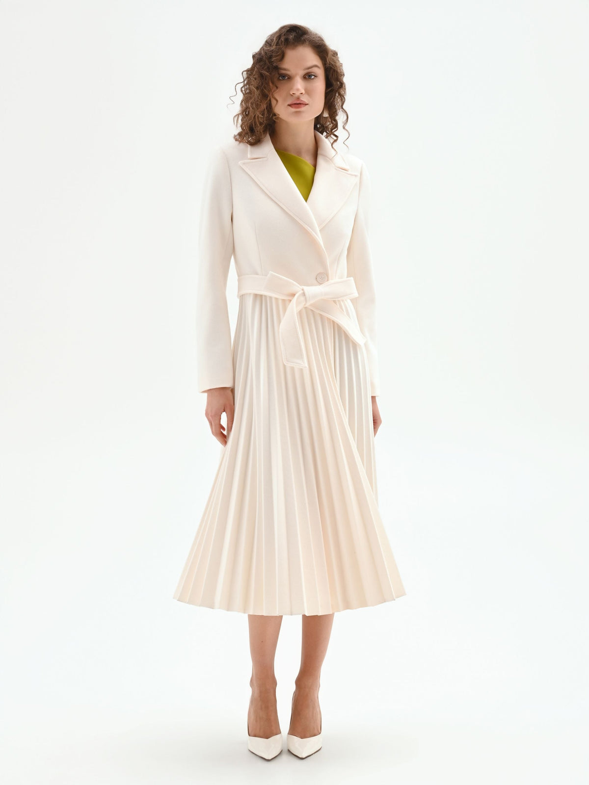 Cappotto bianco plissé
