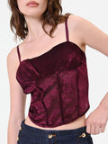 Top corsetto bordeaux in velluto