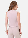 Gilet tortora beige con chiusura asimmetrica