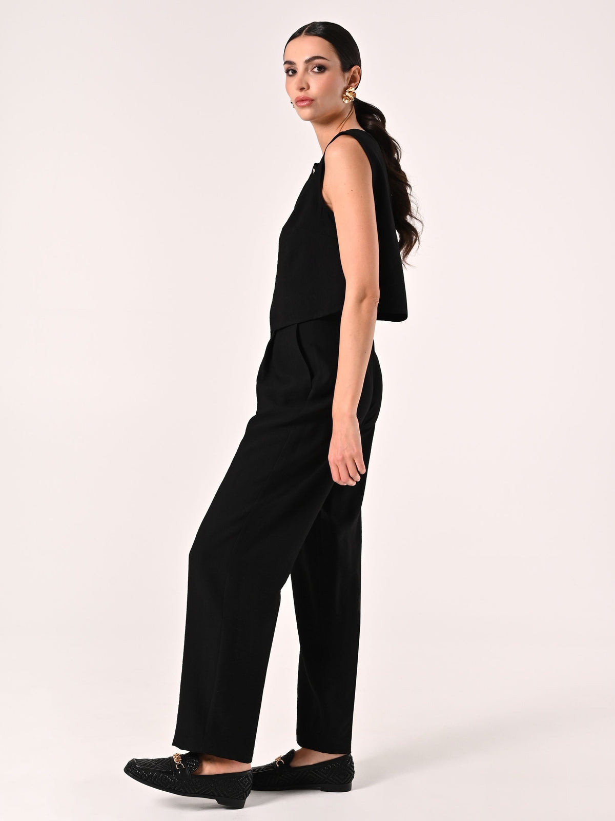 Pantaloni Neri con Pinces