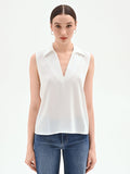 Blusa smanicata bianco panna