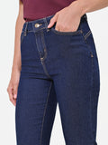 Pantaloni jeans a zampa blu high waist