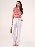 Pantaloni Ampi in Cotone Bianco