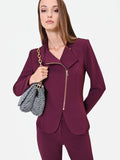 Giacca bordeaux rosso con zip asimmetrica