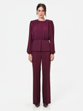 Camicia Studio bordeaux in georgette con baschina