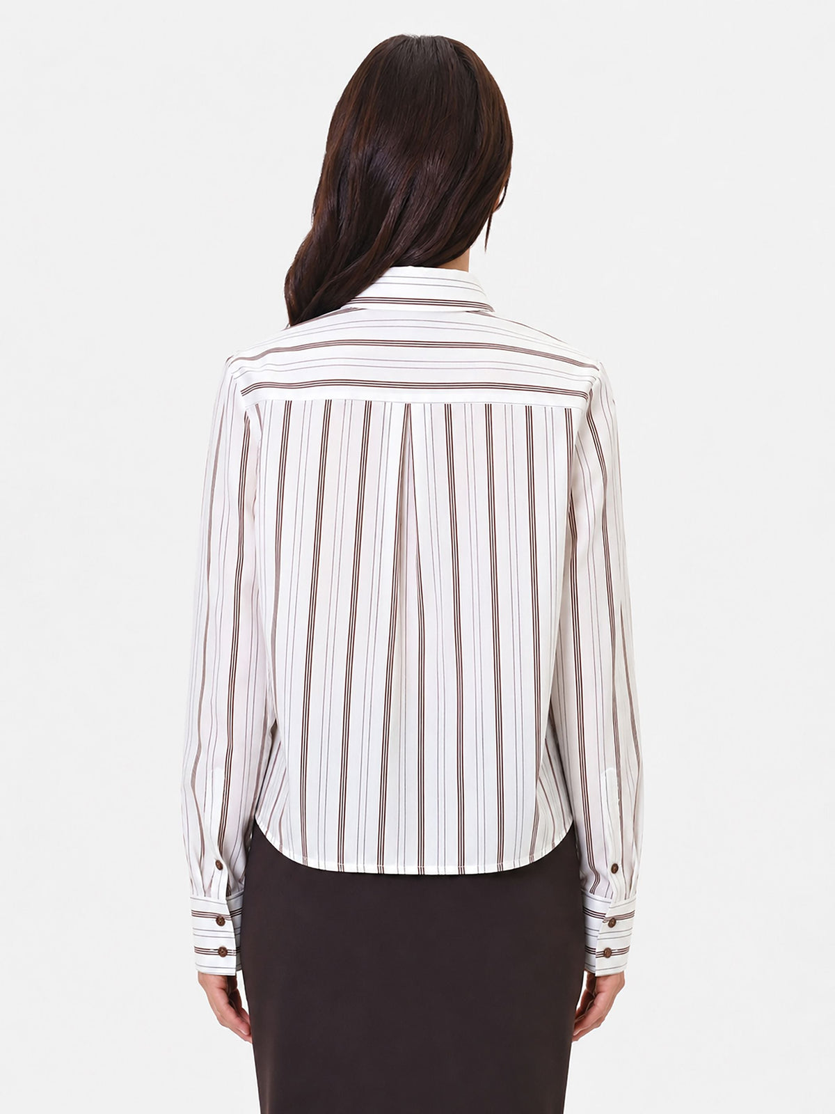 Camicia a righe bianco panna