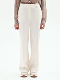 Pantalone palazzo in misto cotone lyocell bianco