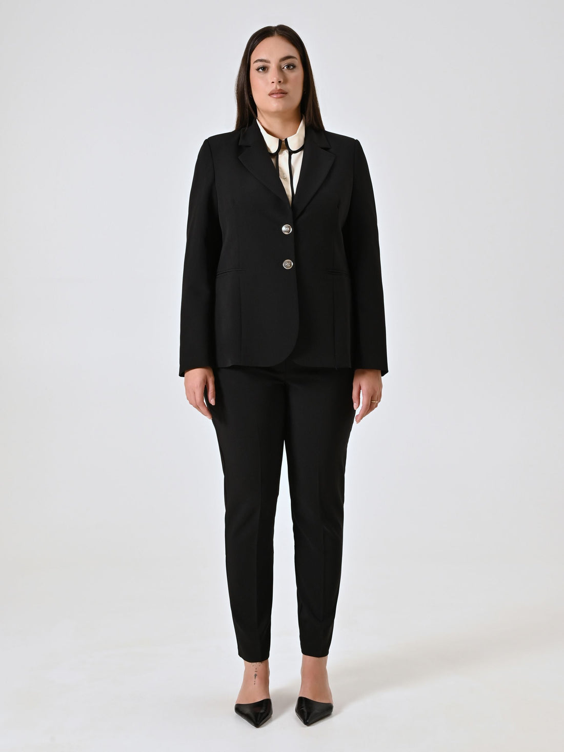 Giacca Curvy Due Bottoni Nera