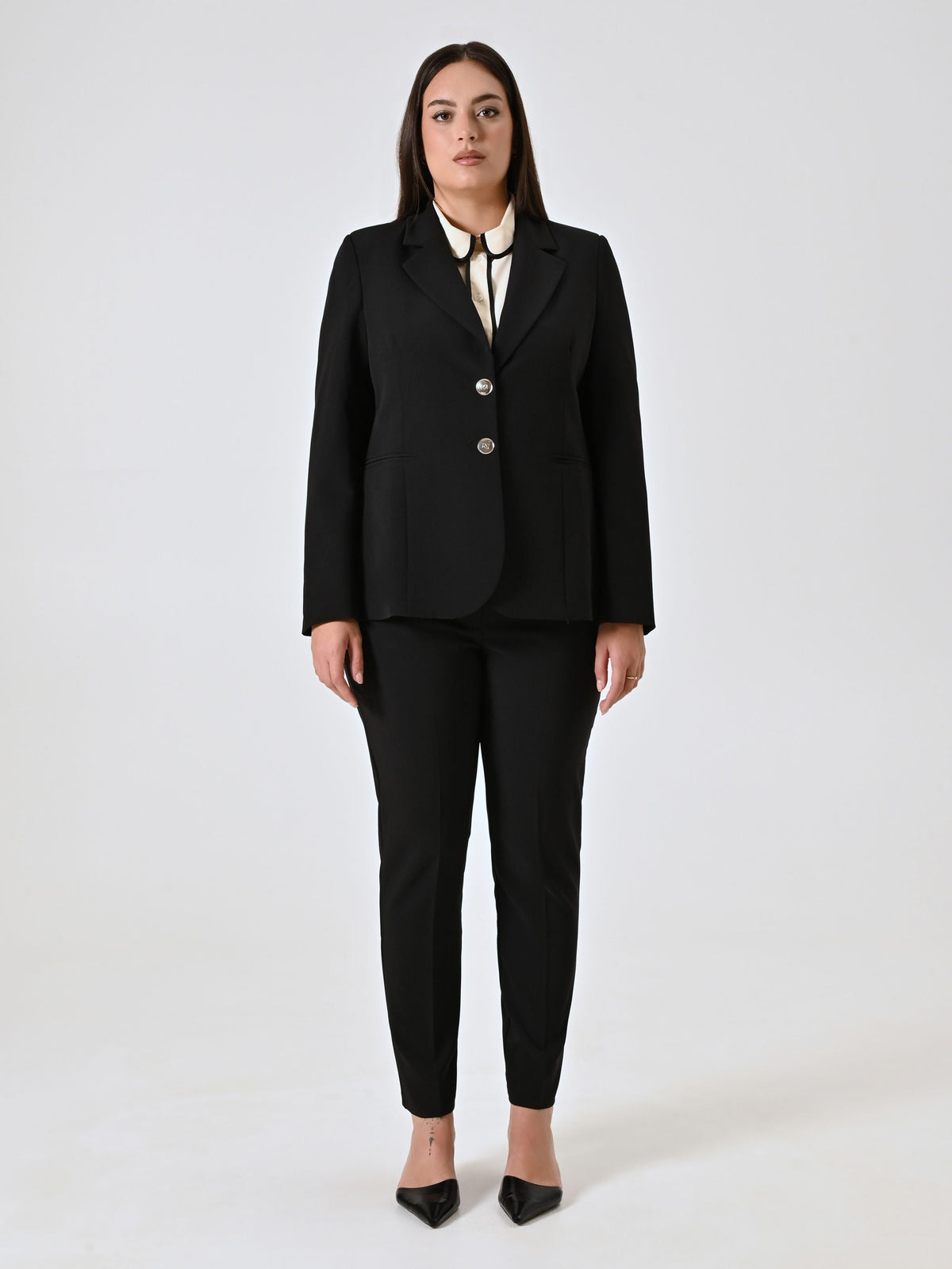 Giacca Curvy Due Bottoni Nera
