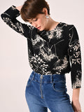 Blusa stampa Floreale Black & White