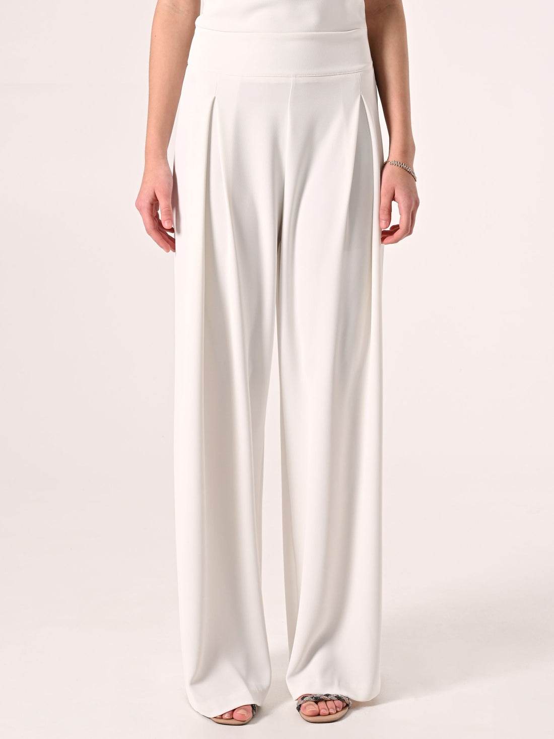 Pantaloni in Crepe Palazzo Bianchi