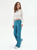 Pantalone palazzo  blu ottanio