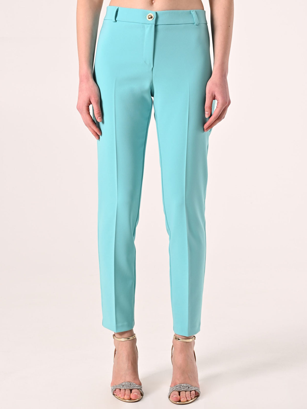 Pantaloni in tessuto tecnico Verde Acqua