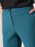 Pantaloni Verde Reale con Inserti in Raso
