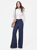 Pantalone a palazzo blu navy dalla linea fluida
