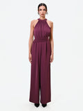 Tuta rosso bordeaux con pantalone palazzo
