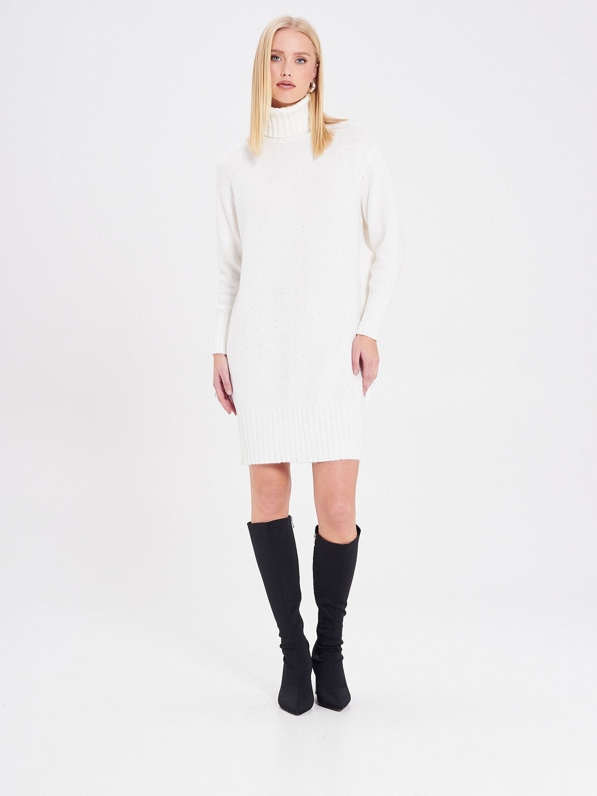 Abito in Maglia Bianco