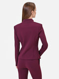 Giacca bordeaux rosso con zip asimmetrica