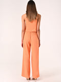 Pantaloni Arancioni in Tessuto Fluido
