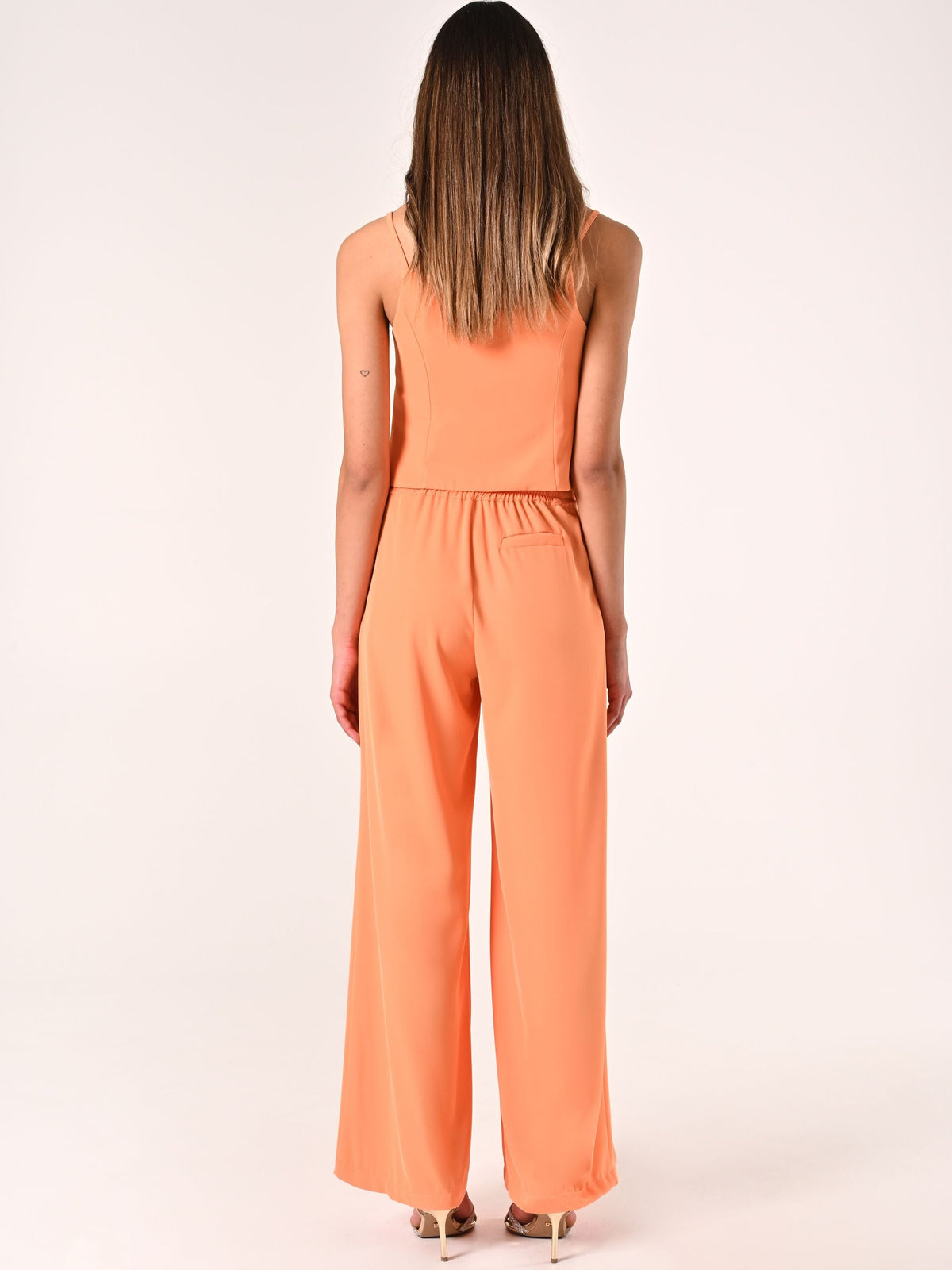 Pantaloni Arancioni in Tessuto Fluido