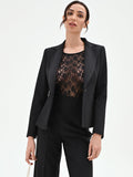 Giacca blazer nera con bottone monogram