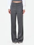 Pantalone gessato grigio con paillettes