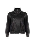 Giacca Curvy  in similpelle nera con chiusura asimmetrica