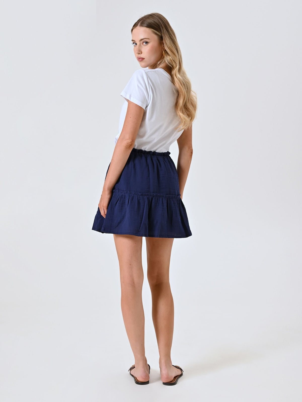 Mini Gonna con Balza Blu
