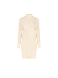 Abito in maglia panna con texture a costine