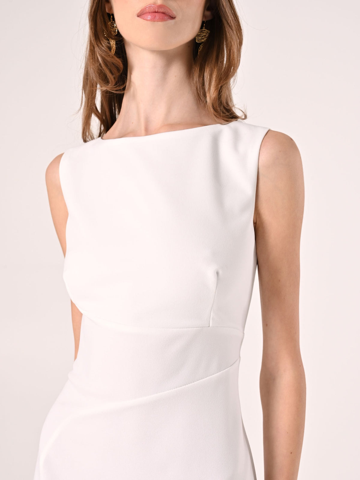 Tubino in scuba mano crepe Bianco